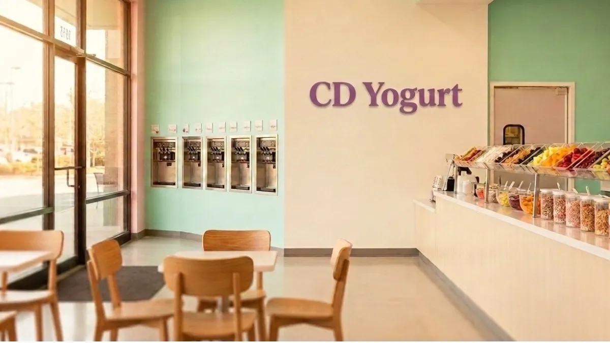 The CD Yogurt store interior — bright, colourful, and welcoming